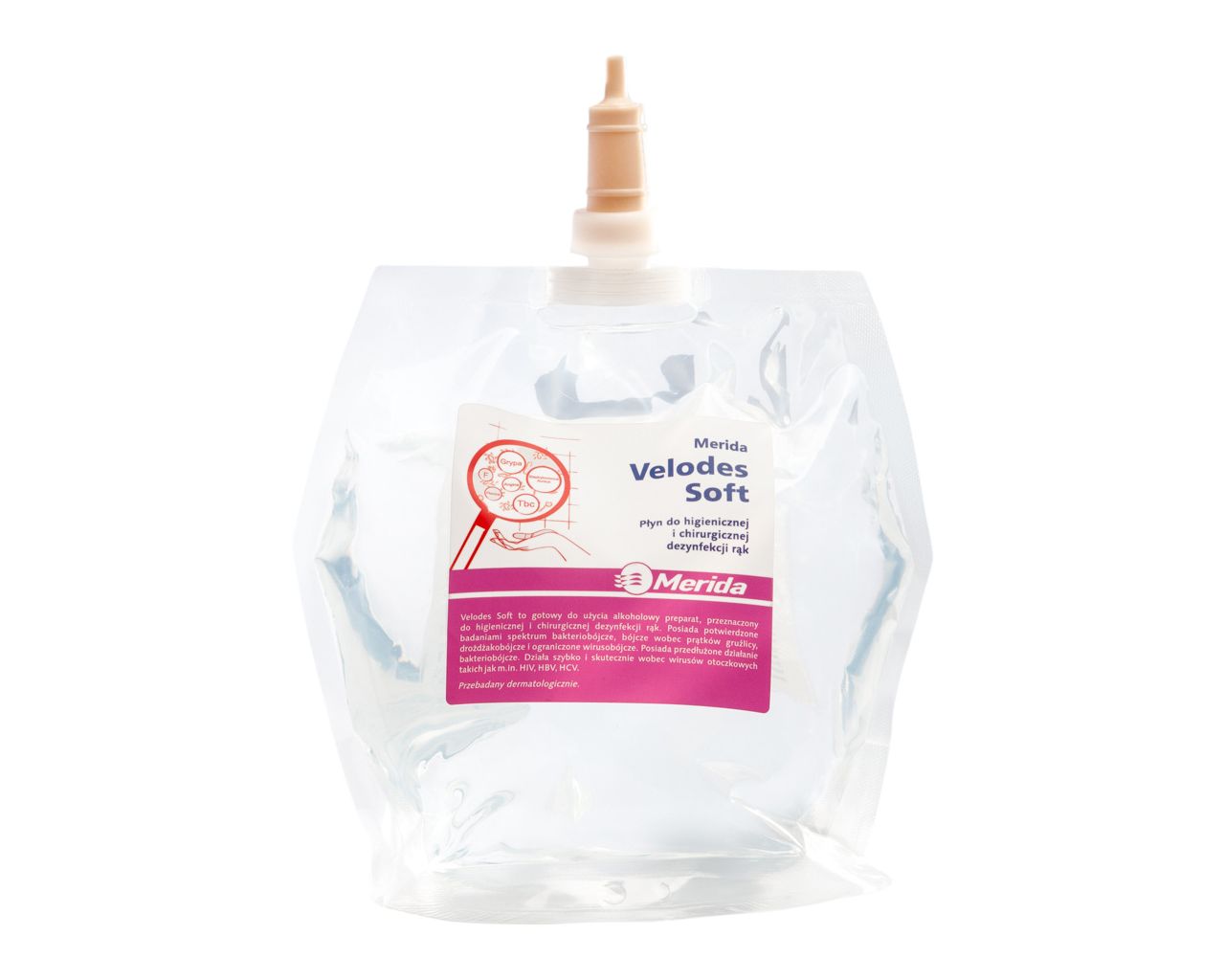 MERIDA VELODES SILK surgical and hygienic liquid hand disinfectant, 1000 ml refill