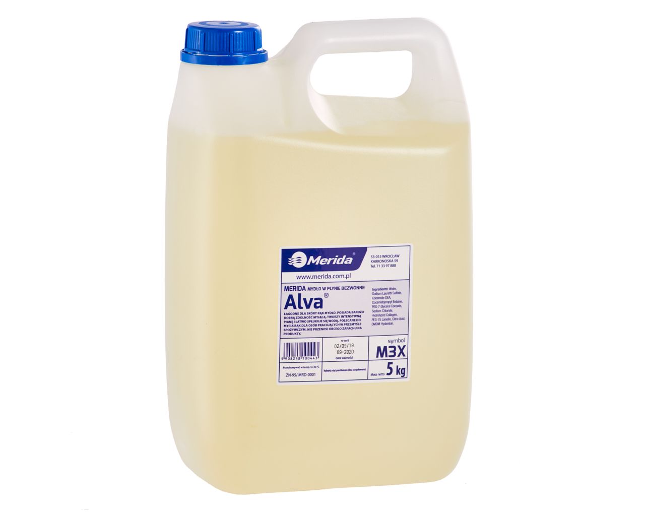 MERIDA ALVA - scentless, disinfecting liquid soap 5 kg