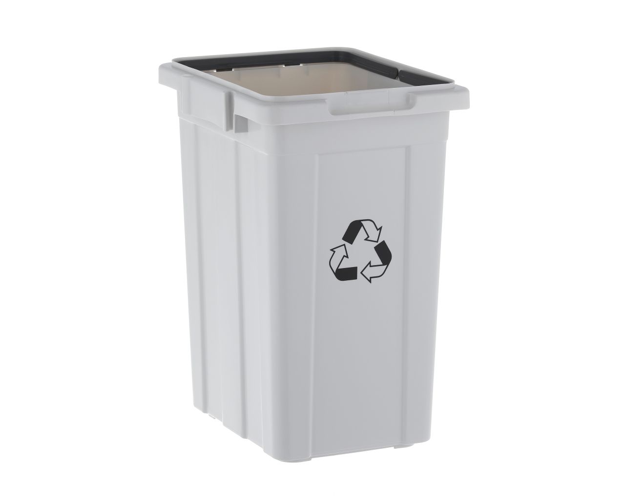 Plastic bin for waste segregation, with interchangeable, color-coded lid, capacity 33l (grey)
