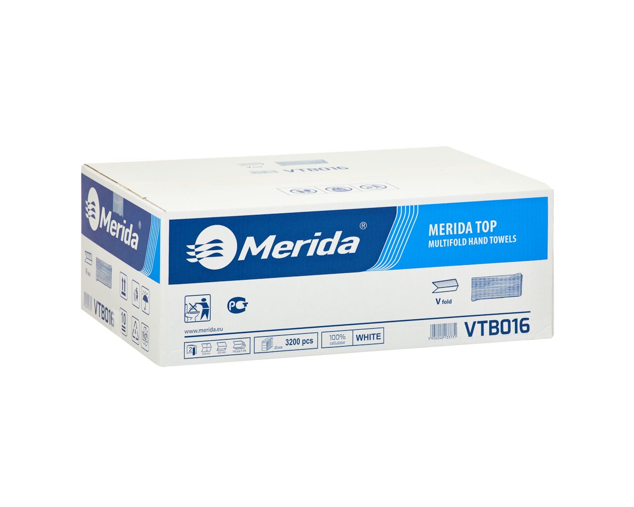 MERIDA TOP - interleaved paper towels, white, 2-ply, 3200 pcs. / carton