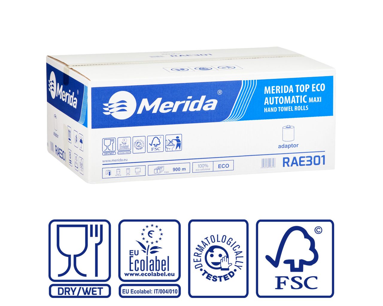 MERIDA TOP EKO AUTOMATIC - paper towel in roll maxi, beige, 2-ply, 100% ecocellulose, 150m (6 rolls / carton)