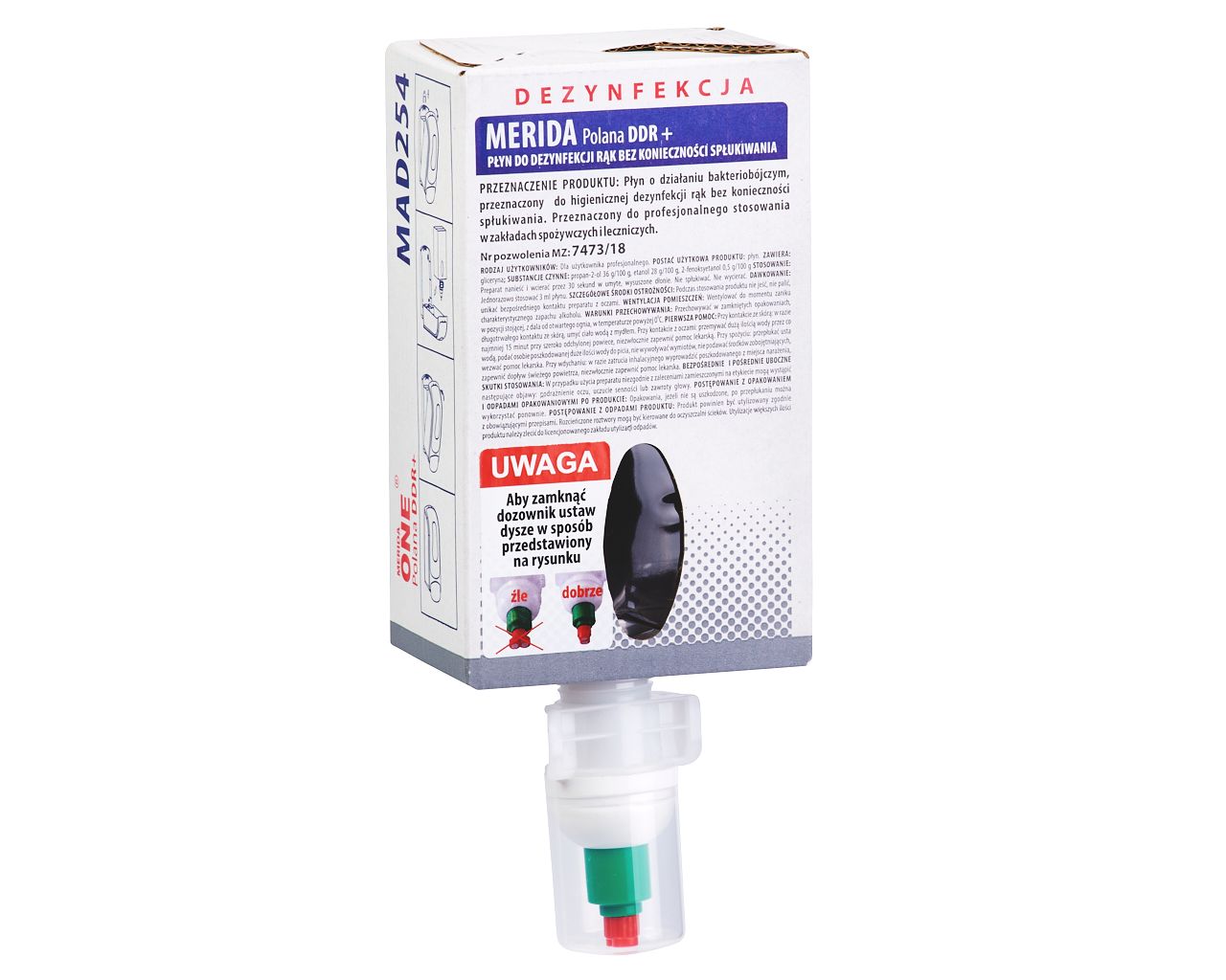 MERIDA POLANA DDR+ liquid for hygienic hand disinfection, disposable pouch 700 ml for MERIDA ONE mechanical dispenser