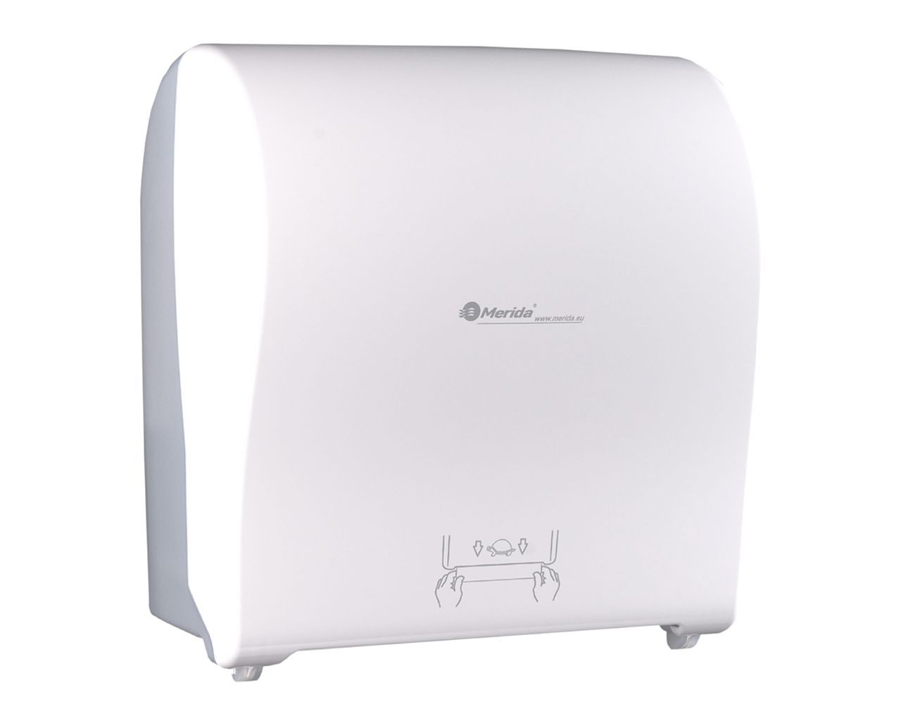 MERIDA SOLID CUT mechanical, touchless roll towel dispenser merida solid cut, maximum roll diameter: 19,5 cm, made of top quality abs (white)
