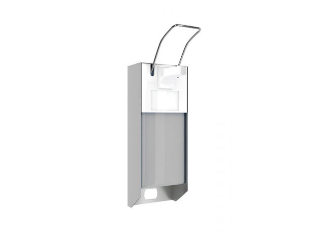Elbow-operated disinfectant dispenser 500ml made of stainless steel (brushed version)