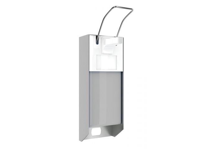 Elbow-operated disinfectant dispenser 1000ml made of stainless steel (brushed version)