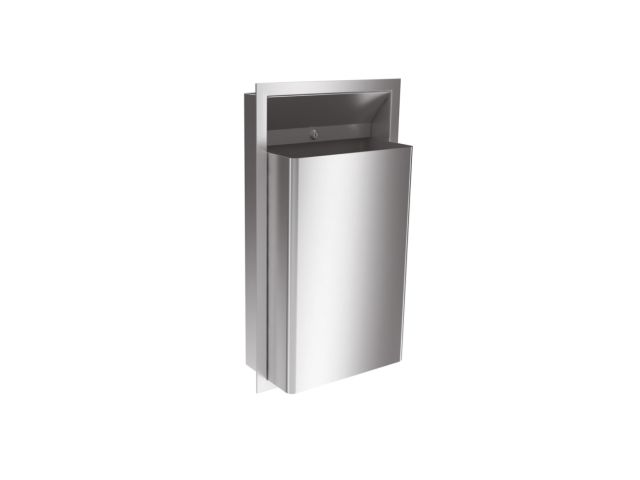 Recessed waste receptacle 46 l, made of stainless steel (satin version)