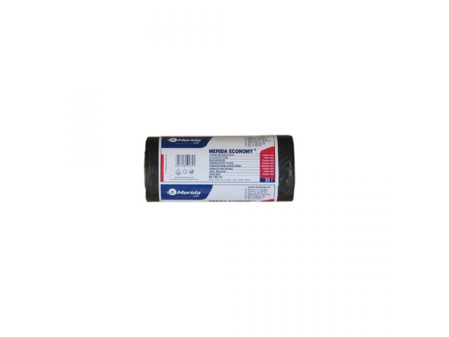 MERIDA ECONOMY - disposable waste bags hdpe, 35l capacity, 50 x 60cm, black, 50 pcs. / roll