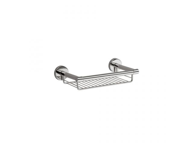 Wall mounted wire soap dish, made of chrome plated brass (polished version)