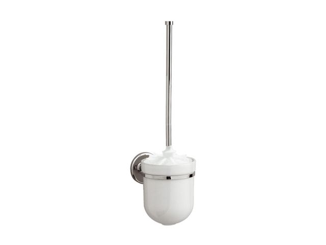 Wall-mounted toilet brush, made of chromium-plated brass