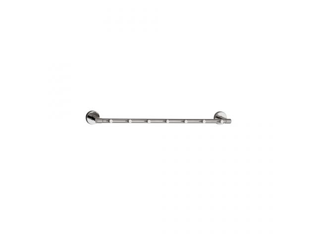 Wall-mounted towel rail with 7 hooks 500 mm, made of chromium-plated brass (polished version)