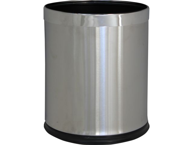 Open top waste bin, capacity 10l (matt steel) 