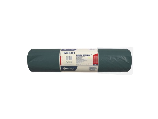 MERIDA OPTIMUM - disposable waste bags, 120l capacity, 70 x 110cm, black, 50 pcs. / roll