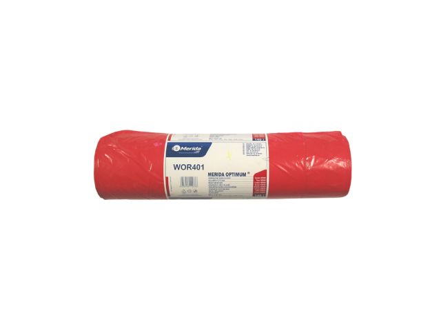 MERIDA OPTIMUM - disposable waste bags, 160l capacity, 90 x 110cm, red, 25 pcs. / roll