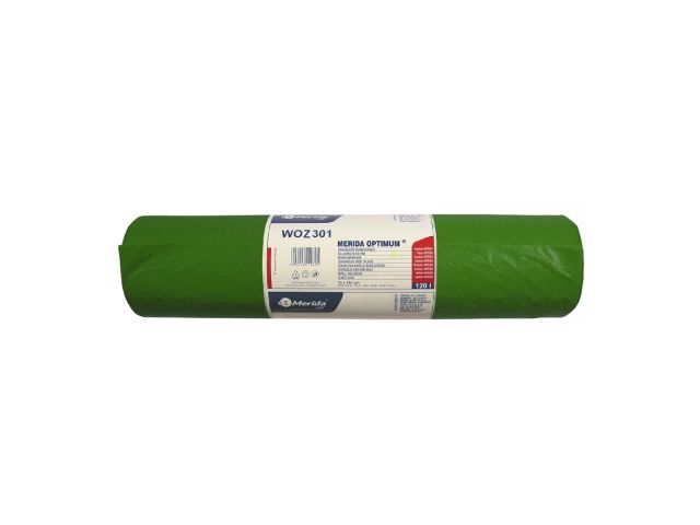 MERIDA OPTIMUM - disposable waste bags, 120l capacity, 70 x 110cm, green, 50 pcs. / roll