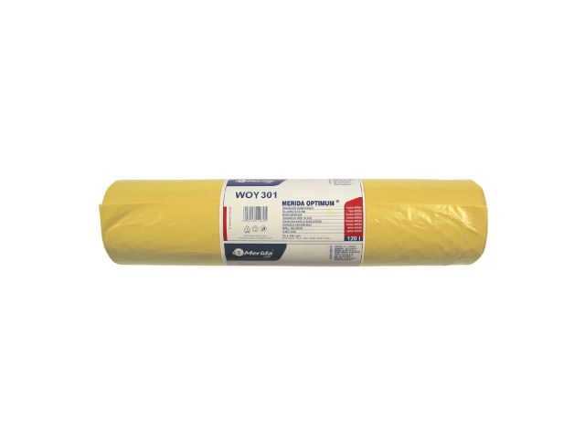 MERIDA OPTIMUM - disposable waste bags, 120l capacity, 70 x 110cm, yellow, 50 pcs. / roll