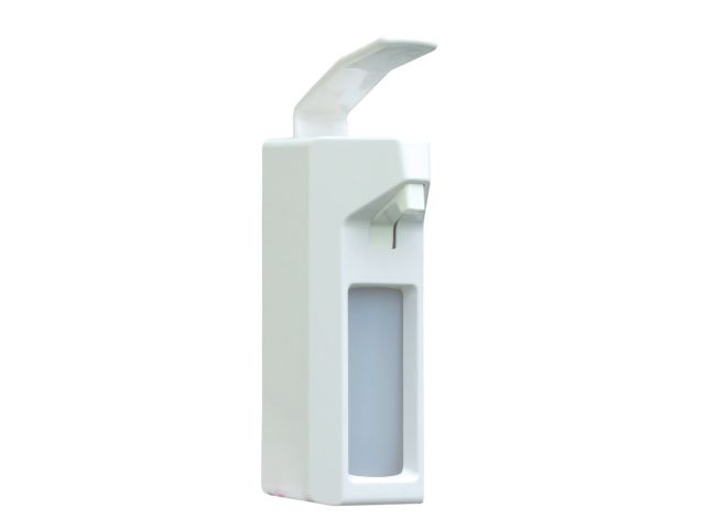 Elbow-operated disinfectant dispenser 1000 ml made of durable plastic (white)