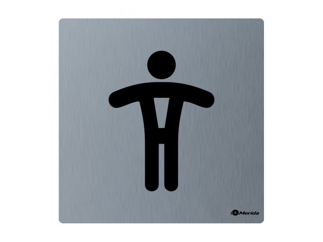 Stainless steel pictogram wc for men, brushed version