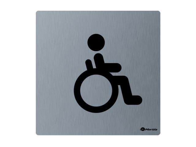Stainless steel pictogram wc for disabled, brushed version