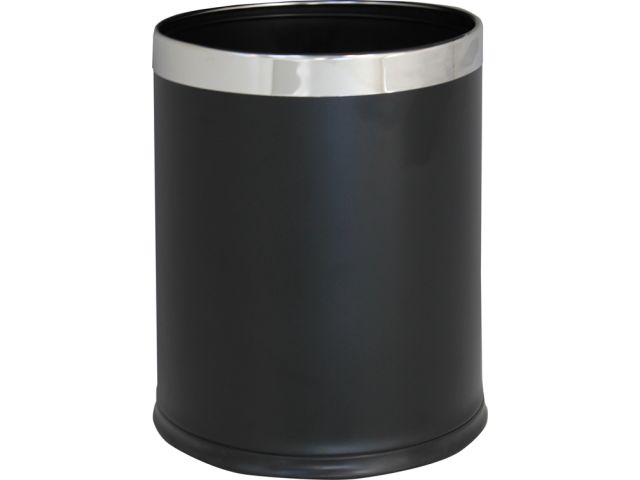 Open top waste bin made of powder coated steel, capacity 10l (black) 