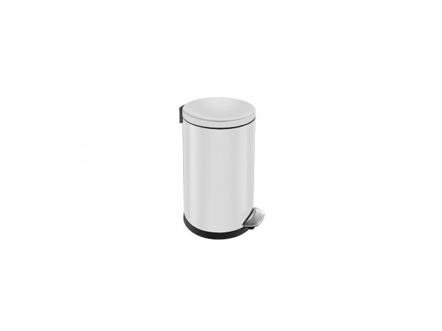 TOP SILENT LUNA - round pedal bin made of stainless steel, capacity 3 l (white)