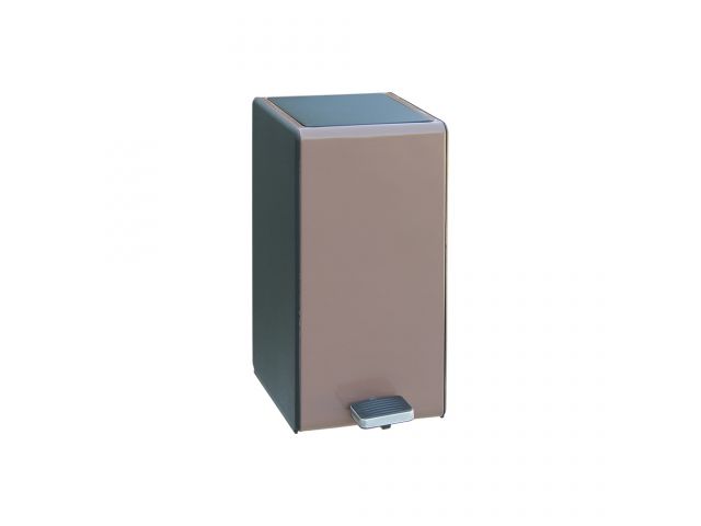 Rectangular pedal bin made of stainless steel, capacity 7 l (brown)