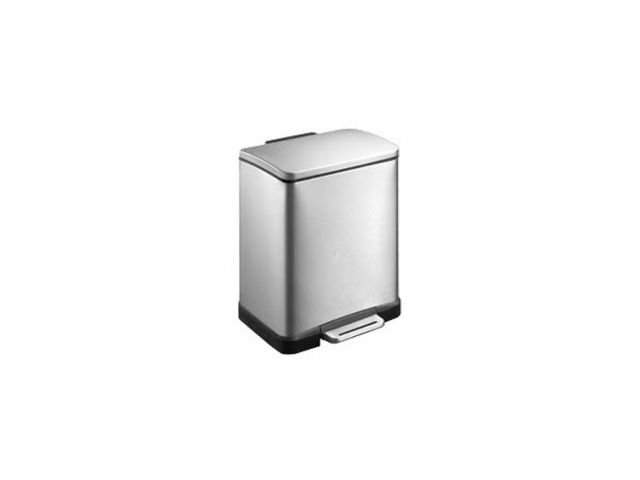 Cube -rectangular pedal bin, capacity 12l (matt steel)