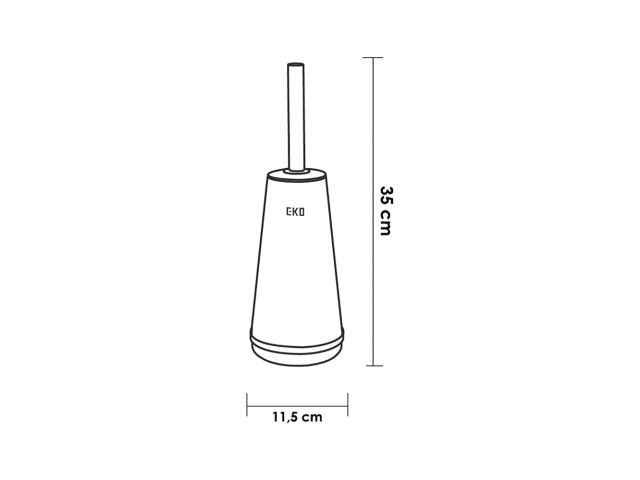 Toilet brush 'cone' mini (matt steel)