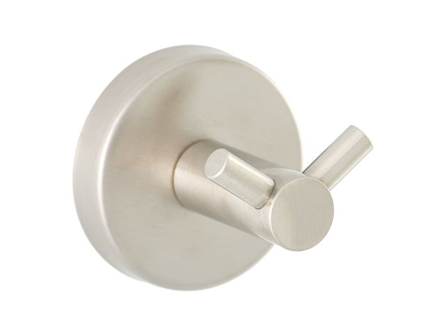 Double robe hook, made of chromium-plated brass, brushed version