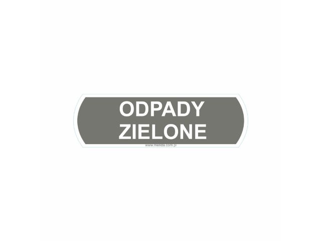 Sticker for waste segregation - ODPADY ZIELONE for green waste, large, dimensions 14.5 x 4.4 cm