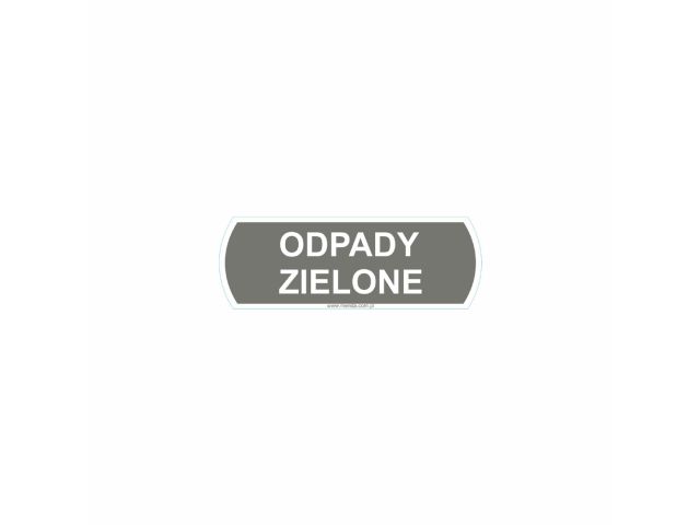 Sticker for waste segregation - ODPADY ZIELONE for green waste, small, dimensions 10 x 3.5 cm