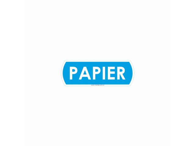 Sticker for waste segregation - PAPIER for paper, small, dimensions 10 x 3.5 cm