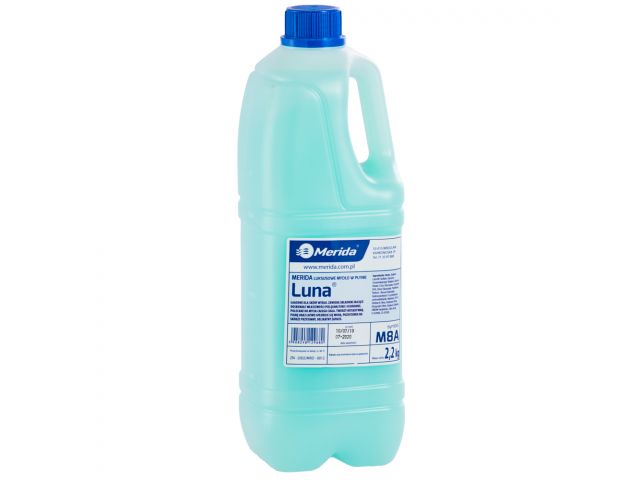 Mydło w płynie MERIDA LUNA seledynowe, butelka 2,2 kg, zapach naomi