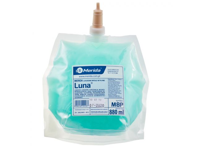 Mydło w płynie MERIDA LUNA seledynowe, wkład jednorazowy 880 ml, zapach naomi