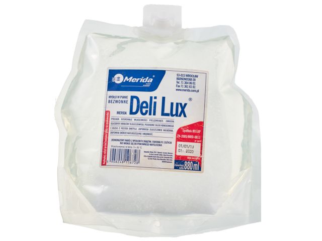 MERIDA DELI LUX - scentless foam soap, disposable pouch 880 ml