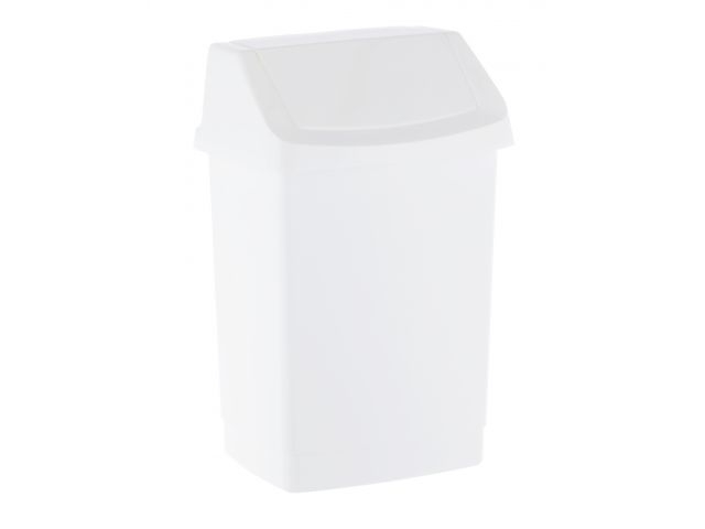 Plastic swing top bin, capacity 25 l (white)