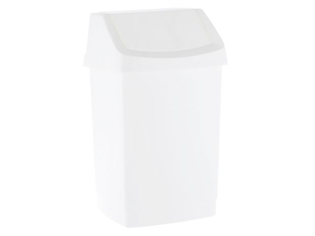 Plastic swing top bin, capacity 50 l (white)