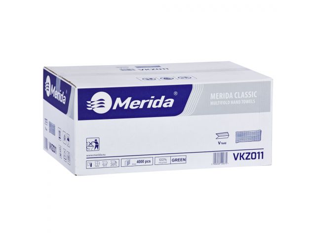 MERIDA CLASSIC interleaved paper towels classic, green, recycled paper, 1-ply, 4000 pcs. / carton (20 pack. of 200 pcs.) (pz11)