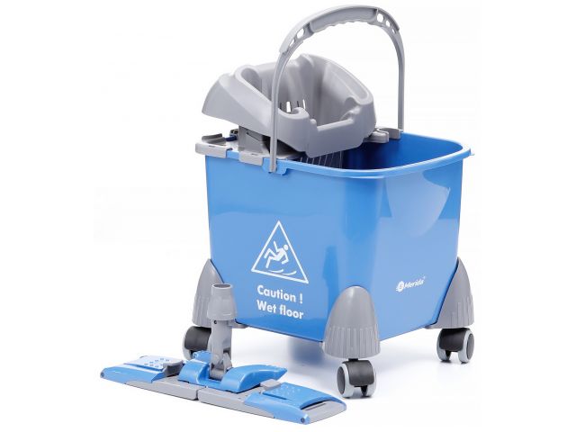 PIKO - trolley with 20 l bucket, mop wringer and mop frame 40 cm (blue)