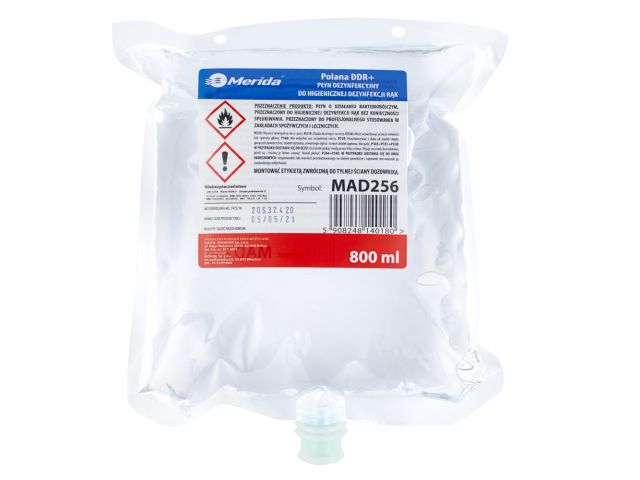 MERIDA POLANA DDR+ liquid hand disinfectant, 800 ml disposable pouch