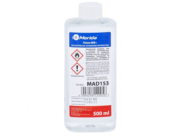 MERIDA POLANA DDR+ liquid hand disinfectant, 500 ml bottle