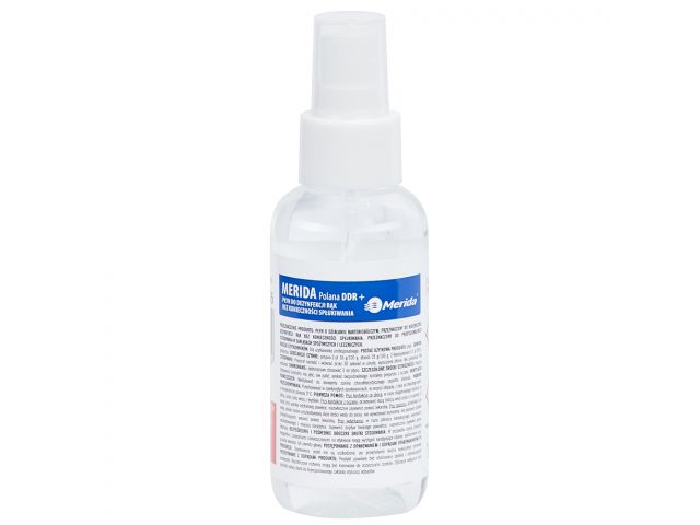 MERIDA POLANA DDR+ liquid hand sanitizer for surgical and hygienic hand disinfection, 100 ml bottle with an atomizer