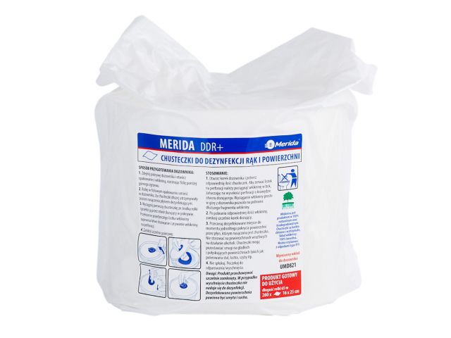 Hand and surface disinfection wipes, bucket insert, roll 65 m, 260 sheets  