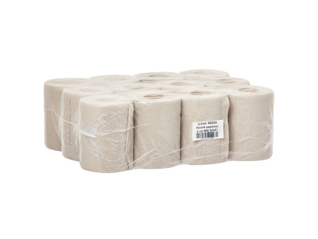Ręczniki papierowe w roli MERIDA ECONOMY MINI, szare, jednowarstwowy, długość 60 m, opakowanie 12 rolek