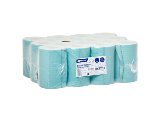 MERIDA KLASIK MINI - paper towel in roll, green, 1 -ply, recycled paper, diameter 13.5 cm, 90 m (12 rolls / pack.)