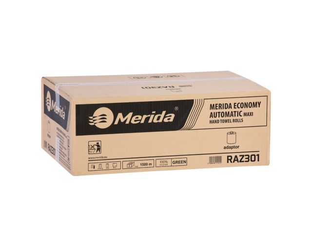 MERIDA ECONOMY AUTOMATIC MAXI - paper towel in roll for maxi auto-cut dispenser, green, 1-ply, diameter 19.5 cm, recycled paper, 250 m (6 rolls / carton)
