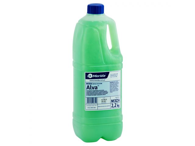 Mydło w płynie MERIDA ALVA zielone, butelka 2,2 kg, zapach cytrusowy