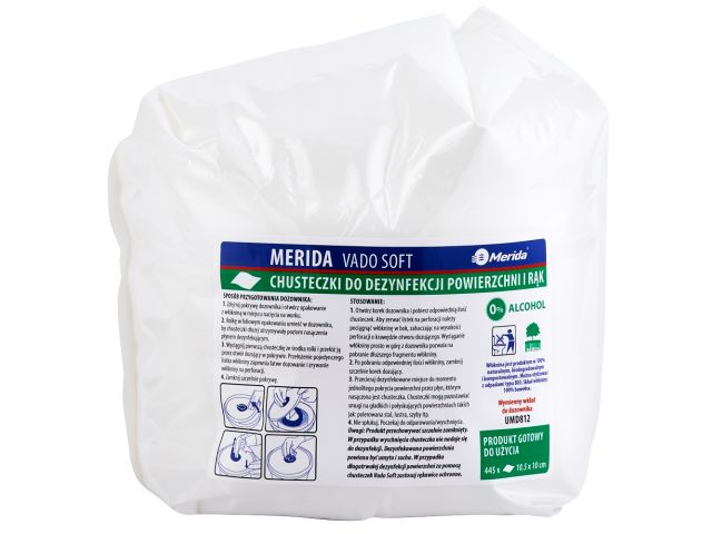 MERIDA VADO SOFT hand and surface disinfecting wipes - 44,5 m roll, 445 sheets