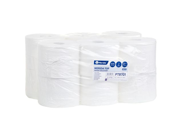 MERIDA TOP toilet paper, white 900, 2-ply, cellulose, eco (12 pcs / pack)