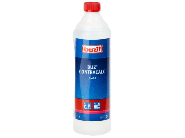 G461 BUZ CONTRACALC - phosph. Acid-based liquid descaler and cleaner for the basic cleaning of sanitary, bathroom and food preparation areas, 1l