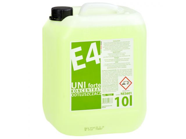 E4 UNI Forte - concentrated degreaser for intensive cleaning of heavily-soiled surfaces and floors, 10 l